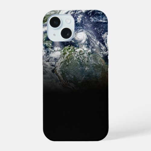 Mosaic Image Of Planet Earth With 3 Hurricanes iPhone 15 Case