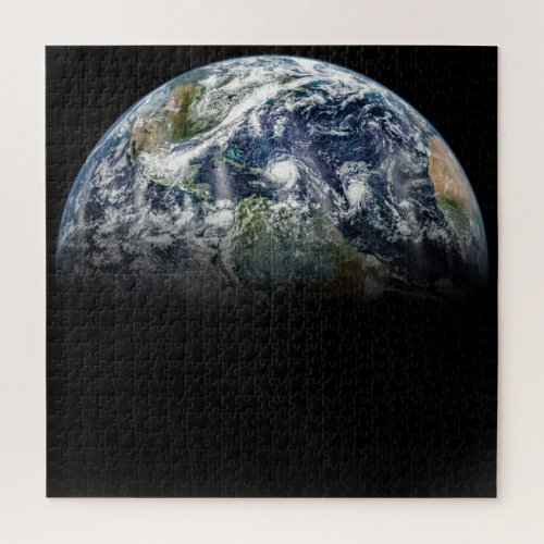 Mosaic Image Of Planet Earth With 3 Hurricanes Jigsaw Puzzle