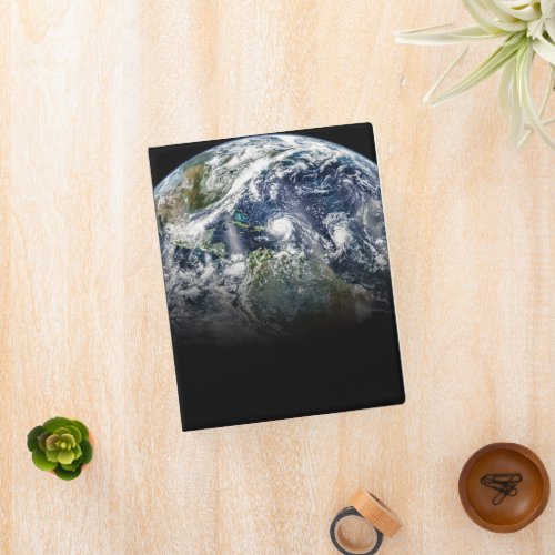 Mosaic Image Of Planet Earth With 3 Hurricanes Mini Binder