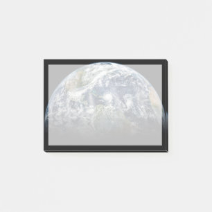 Mosaic Image Of Planet Earth With 3 Hurricanes Post-it Notes