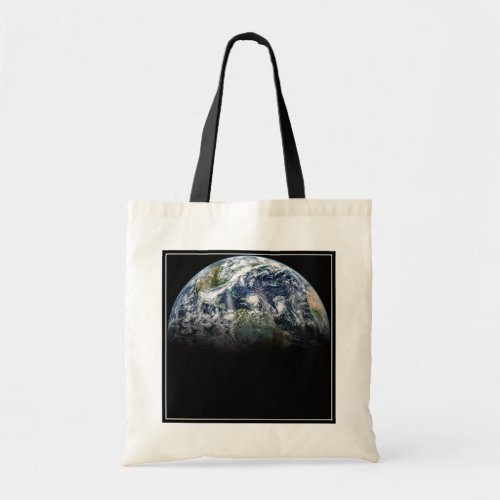 Mosaic Image Of Planet Earth With 3 Hurricanes Tote Bag