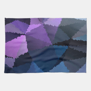 Mosaic in blue and pink colors kitchen towel