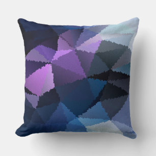 Mosaic in blue and pink colors throw pillow