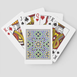 Mosaic in dado of the door in the hall of the Two Poker Cards