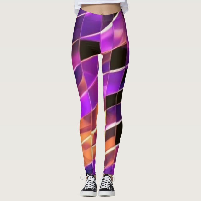 mosaic in late sunset colors leggings (Front)