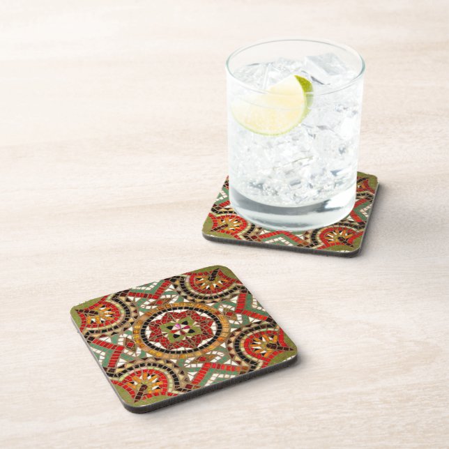 Mosaic Inlay Beverage Coaster (Right Side)