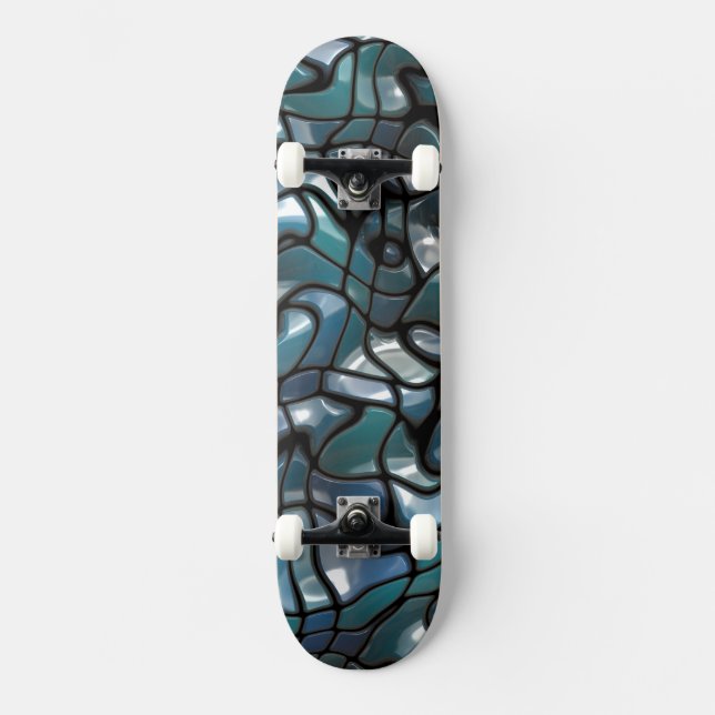 Mosaic Jigsaw Sea Skateboard Deck (Front)