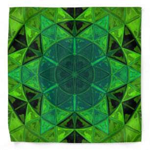 Mosaic Kaleidoscope Flower Green Bandana