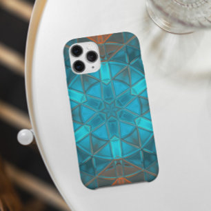 Mosaic Kaleidoscope Flower Orange and Blue iPhone 11 Case