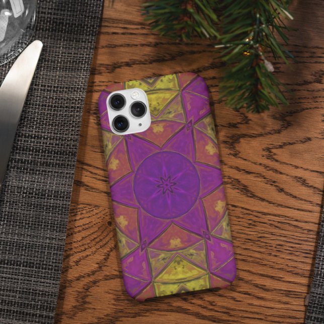 Mosaic Kaleidoscope Flower Pink and Yellow Case-Mate iPhone Case (Creator Uploaded)