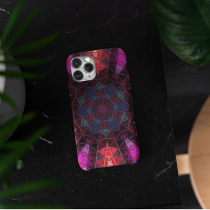 Mosaic Kaleidoscope Flower Purple and Pink iPhone 11 Case