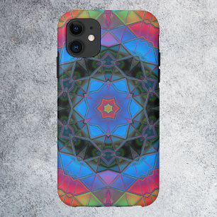 Mosaic Kaleidoscope Flower Rainbow iPhone 11 Case