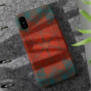 Mosaic Kaleidoscope Flower Red and Blue iPhone 11 Case