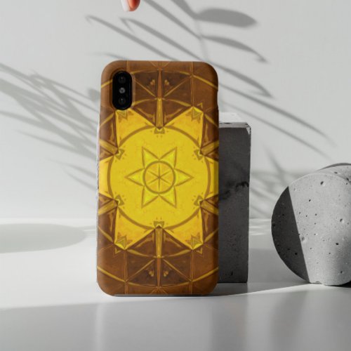 Mosaic Kaleidoscope Flower Yellow iPhone 11 Case