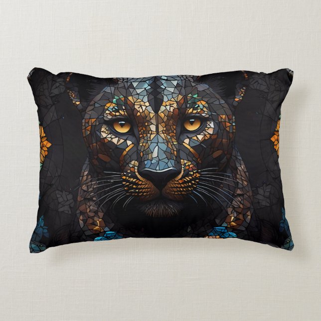 Mosaic Leopard Majesty Accent Pillow (Front)