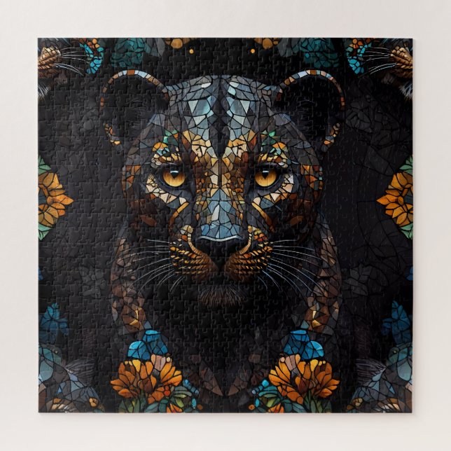 Mosaic Leopard Majesty Jigsaw Puzzle (Vertical)