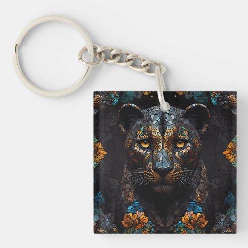 Mosaic Leopard Majesty Keychain