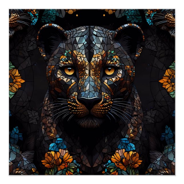 Mosaic Leopard Majesty Poster (Front)