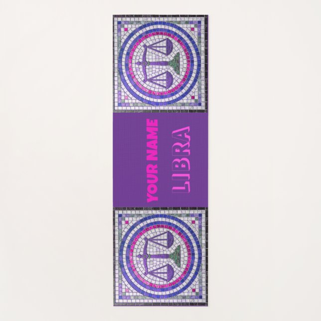 Mosaic Libra design Yoga Mat (Front)