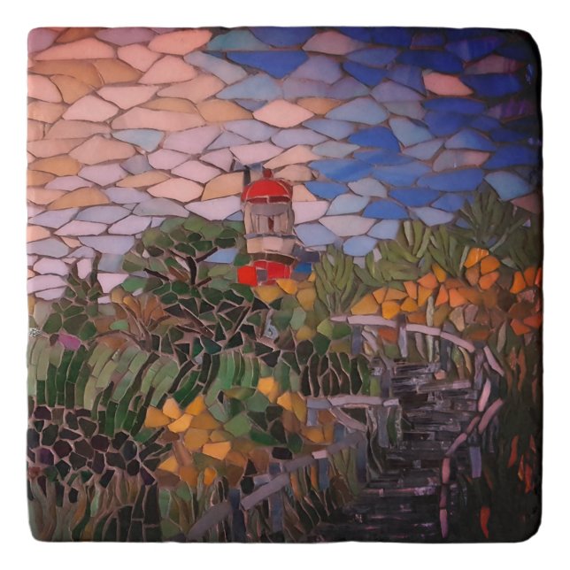 Mosaic Lighthouse Trivet (Front)