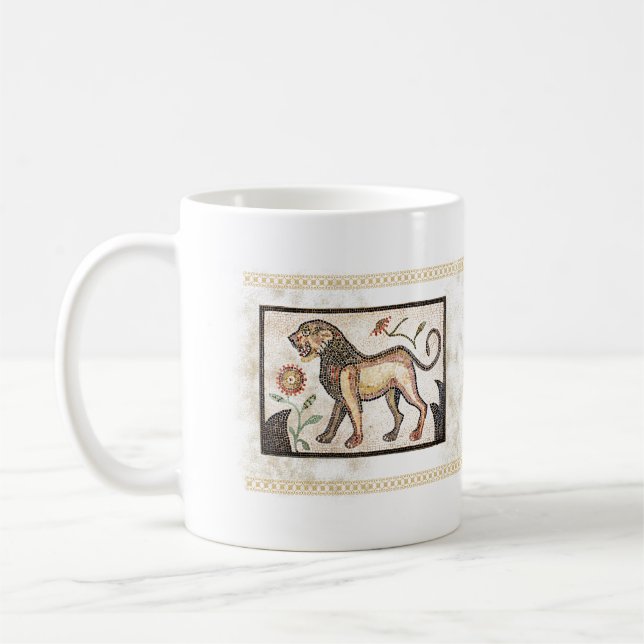 Mosaic Lion - Tile Coffee Mug (Left)