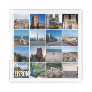 Mosaic Lisbon photos, Portugal Acrylic Tray