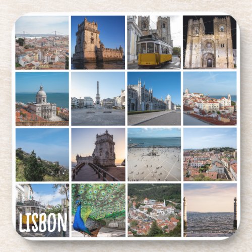 Mosaic Lisbon photos Portugal Beverage Coaster