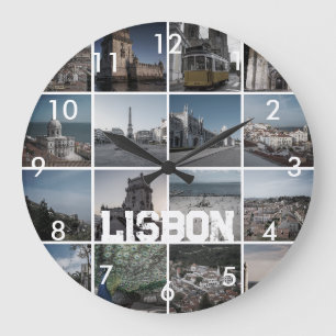 Mosaic Lisbon photos, Portugal Large Clock