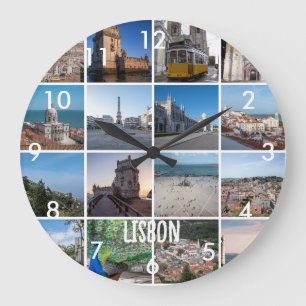 Mosaic Lisbon photos, Portugal Large Clock
