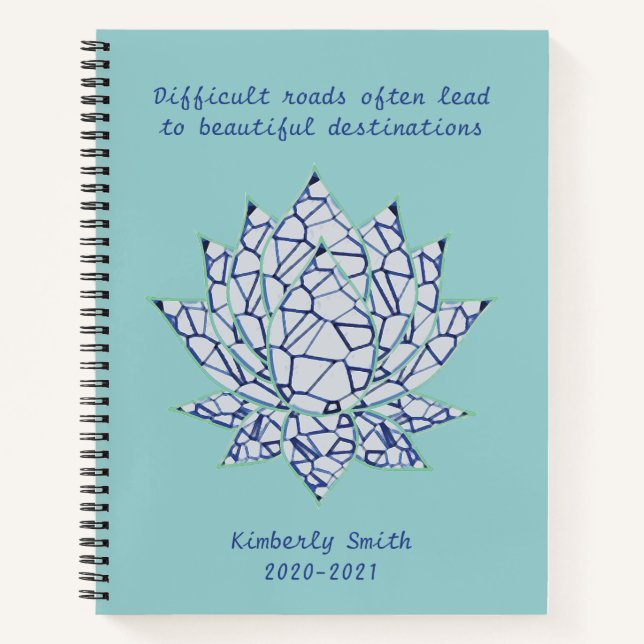 Mosaic Lotus Flower Notebook (Front)