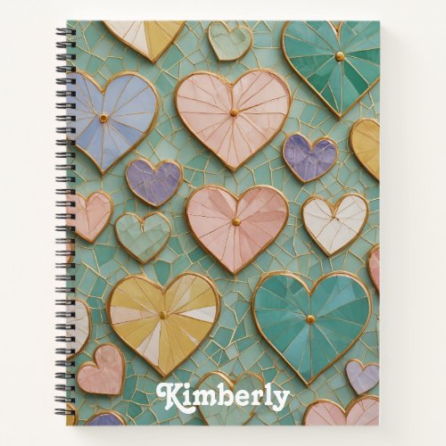 Mosaic Love Pastel Hearts Notebook