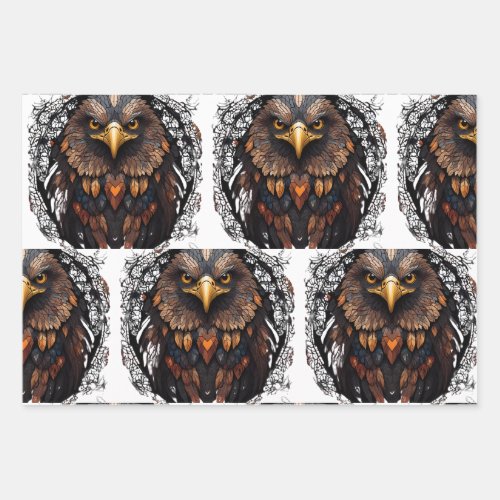 Mosaic Majestic Eagle  Wrapping Paper Sheets