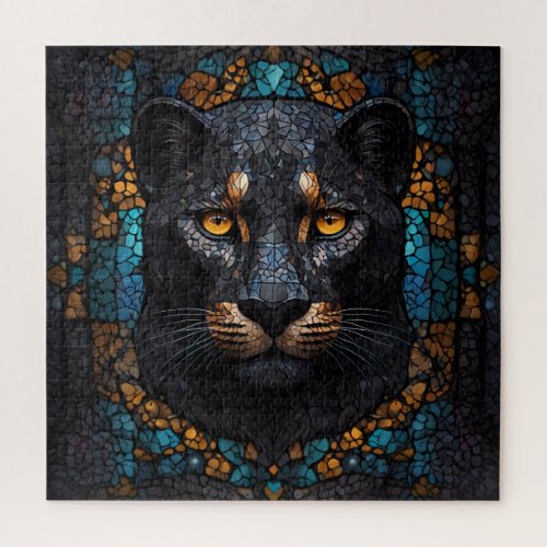 Mosaic Majesty The Black Panther Jigsaw Puzzle