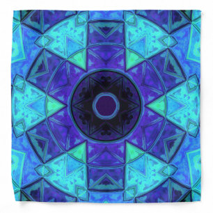 Mosaic Mandala Blue and Purple Bandana
