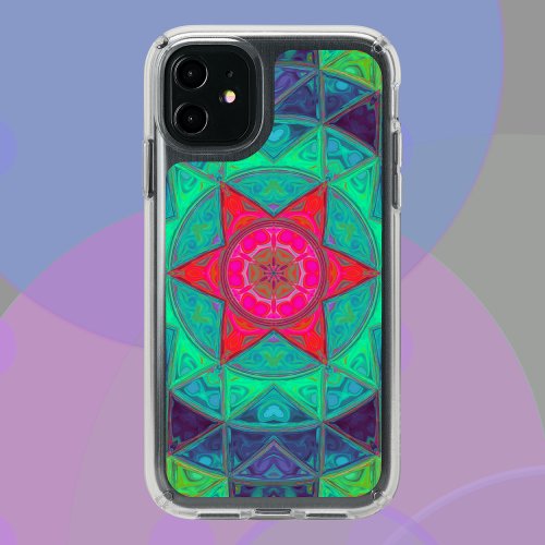 Mosaic Mandala Blue Green and Red Speck iPhone 11 Case