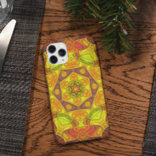 Mosaic Mandala Flower Yellow Orange and Purple iPhone 11 Case