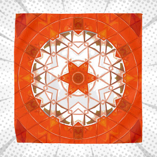 Mosaic Mandala Orange and White Bandana