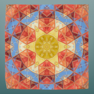 Mosaic Mandala Orange Blue and Yellow Bandana