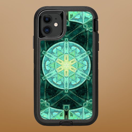 Mosaic Mandala Teal and Yellow OtterBox Defender iPhone 11 Case