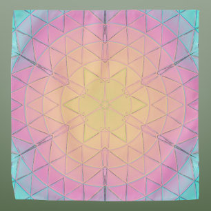 Mosaic Mandala Yellow Pink and Blue Bandana