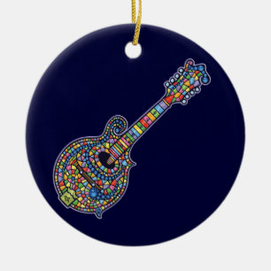 Mosaic Mandolin Ceramic Ornament