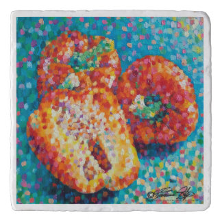 Mosaic Medley Peppers Pointillism Trivet