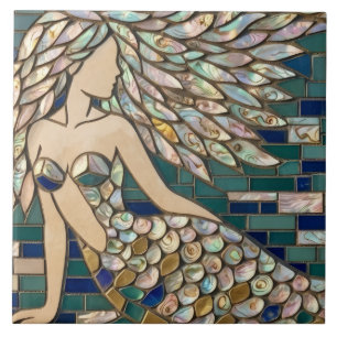 Mosaic Mermaid Ceramic Tile