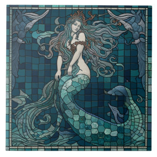 Mosaic Mermaid Ceramic Tile