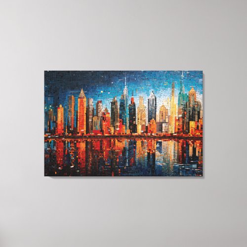 Mosaic Metropolis The Many Facets of Dubai Canvas Print