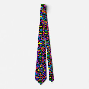 Mosaic mixed patterned neck tie