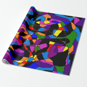 Mosaic mixed vibrant colored wrapping paper