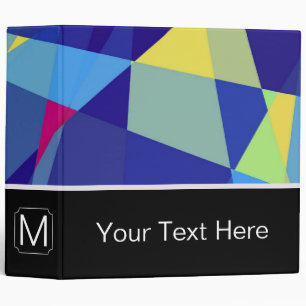 Mosaic Modern Geometric Pattern. Custom Monogram Binder