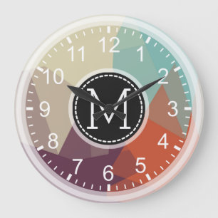Mosaic Modern Monogram Large Clock