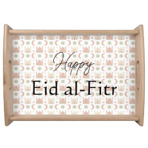 Mosaic Moonbeams Eid al-Fitr Wooden Serving Tray